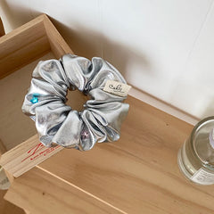 Solid Color Lustrous Fashion Scrunchies for Baby Girls Trendy Stylish Hair Ties for Kids Children Hair Accessories in Stock