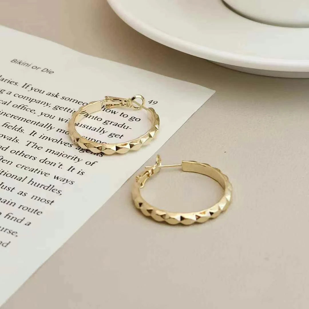 Female Circle Shape Large Hoop Earring Fashion Sparking Glitter Trendy Dainty Glamorous High Quality CausalJewelry Accessories
