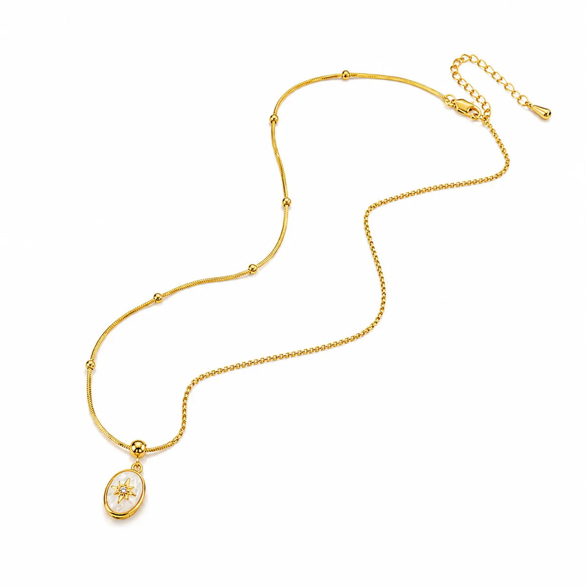 Women Chain Minimalistic 18k Gold-plated Abalone Shell Necklace Fashion Simple Low MOQ in Stock Jewelry for Female Causal