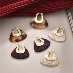 Women's Fashionable Hoop Earrings Artistic Retro High-end Leopard Print Earrings Elegant Trendy Ear Accessories Autumn Winter