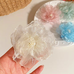 Solid Color Flower Ribbon Hair Clips for Girls Fashion Elegant Sweet Cute Haarspange for Women Ladies Hair Accessories Alligator