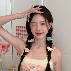 Cute Animals Stripe Heart Shaped Sweet Hair Clips for Girls and Women Graceful Alligator Accessory for Party Fashion