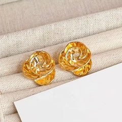 Fashion Simple Minimalistic Flower Rose Drop Earrings for Girls Elegant Charms Glamorous Jewelry for Women Ladies Accessories