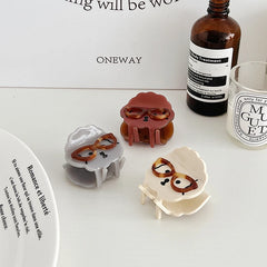 Cute Mini Sweet Dog Hair Claw Clips for Girls Glasses Acryclic Haarspange for Women Ladies Chic Stylish Hair Accessories