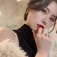 Double-layer Imitation Pearl Rings for Women Japanese Sweet Light Luxury Fashionable Rings Dainty Elegant Jewelry Accessories