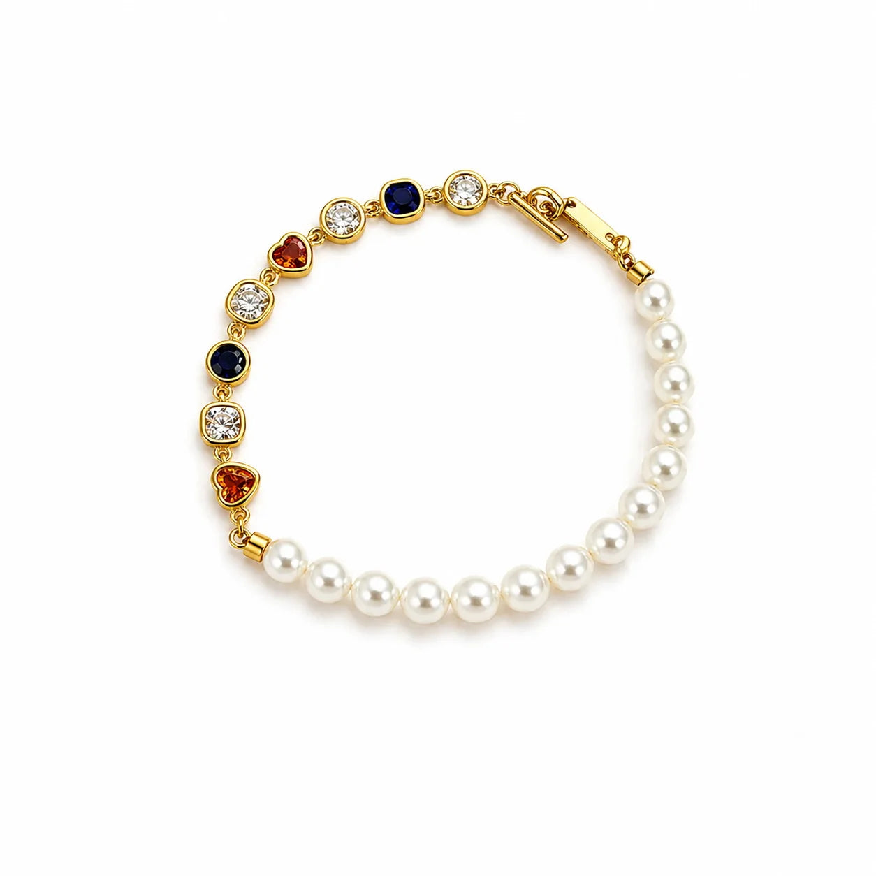 Fashion Zircon Imitation Pearl Jewelry Sets for Girls Bracelet Necklace for Women Ladies Wholesale Bulk Elegant Cute Supplier