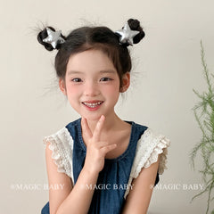Children Star Bowknot Small Hair Ties Alligator Clips Set Fashion Elegant Beauty in Stooc Scrunchies Hairpins Kids Accessories