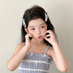 Hot Sale Solid Color Heart Dots Bowknot Hair Tie Alligator Clips Fashion Sweet in Stock Scrunchy Hairpins Accessory Set for Kids