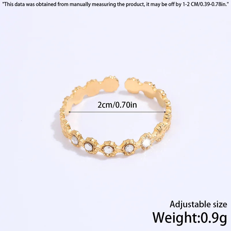 Fashionable Rings Women Simple Wheat Ear Style Gemstone Rings Versatile High-end Stainless Steel Jewelry Accessories Wholesale