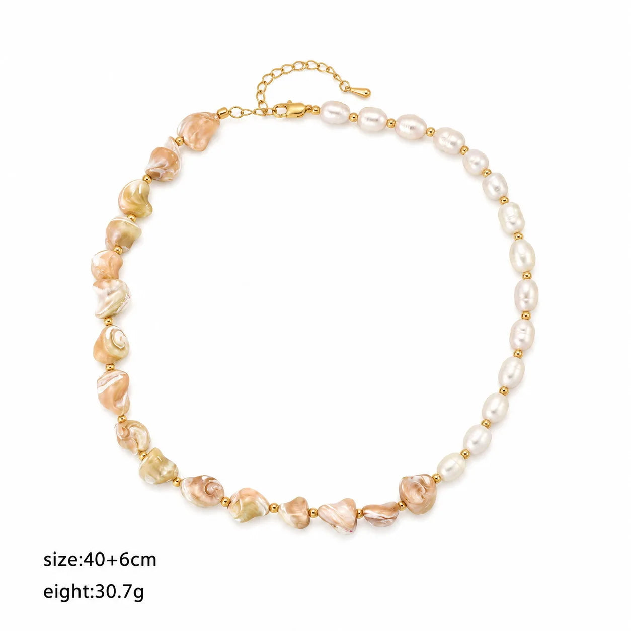 Women White Beige Freshwater Pearl Conch Shell Necklace Fashion Elegant Dainty Factory Price Low MOQ in Stock Jewelry for Daily