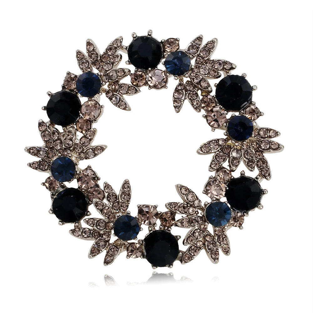 Fashionable Dinty Luxury Glitter Sparkling Brooches for Girls Rhinestone Sweet Elegant Pins Jewelry for Women Ladies Accessories