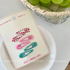 Children Candy Color Dots Grid Solid Color Small Snap Clips Sweet Fashion Cute Wholesale in Stock Hairpins Accessories for Kids