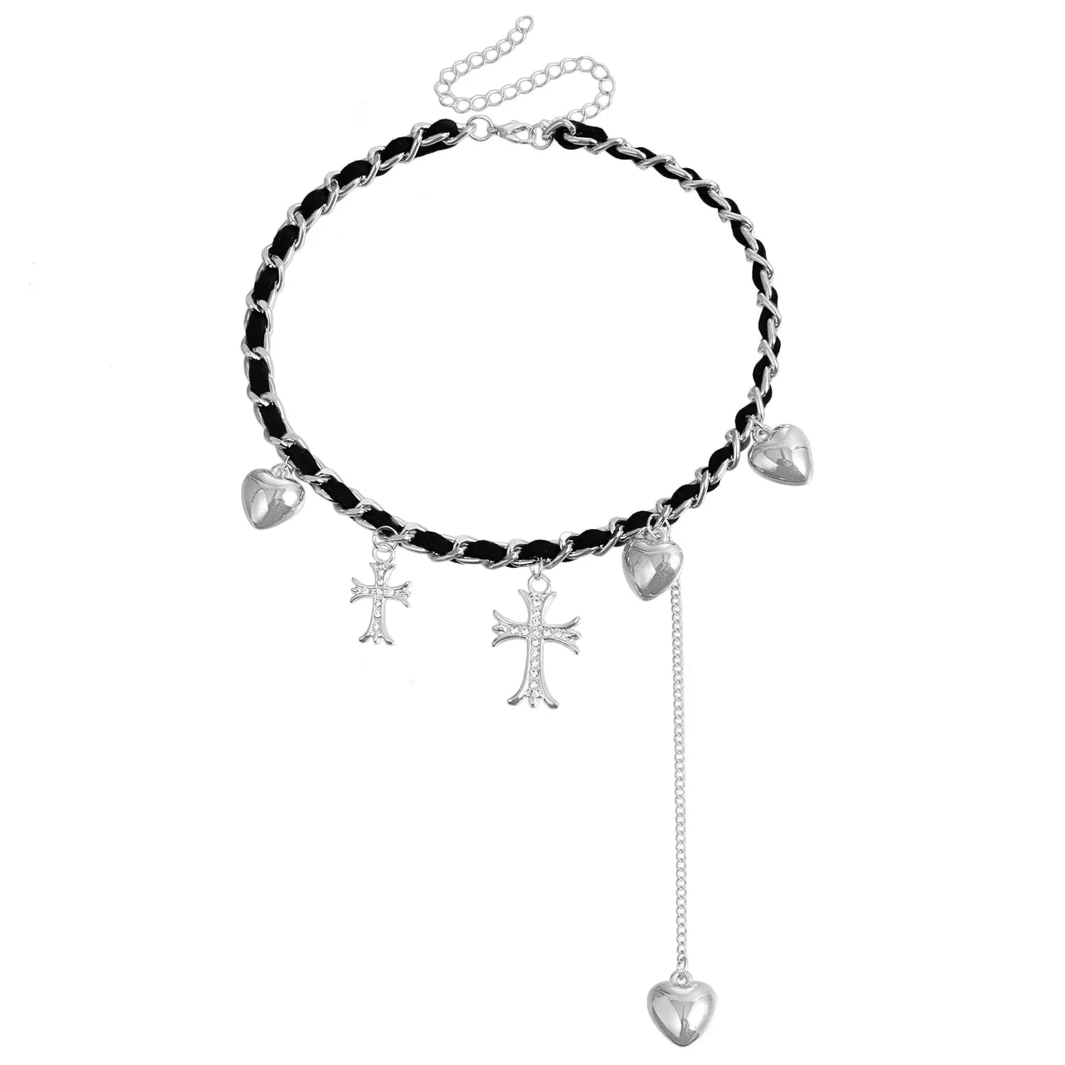 Fashion Simple Steel Heart Trendy Necklaces for Girls Art Deco Stylish Glamorous Jewelry for Women Ladies Accessories Wholesale