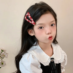 Simple Plaid Minimalistic Hair Clips for Baby Girls Cute Sweet Fashion Snap Clips for Kids Children Hair Accessories in Stock