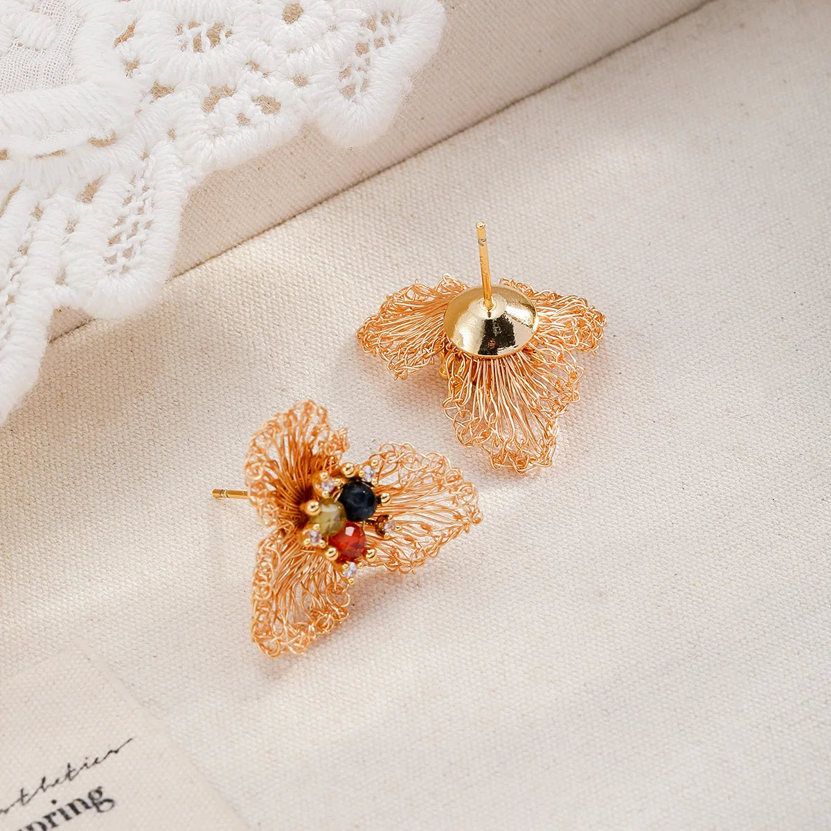 Women Flower New Design Zircon S925 Silver Copper Wire Earring Factory Price Low MOQ Fashion Chic Jewelry for Daily Causal Use
