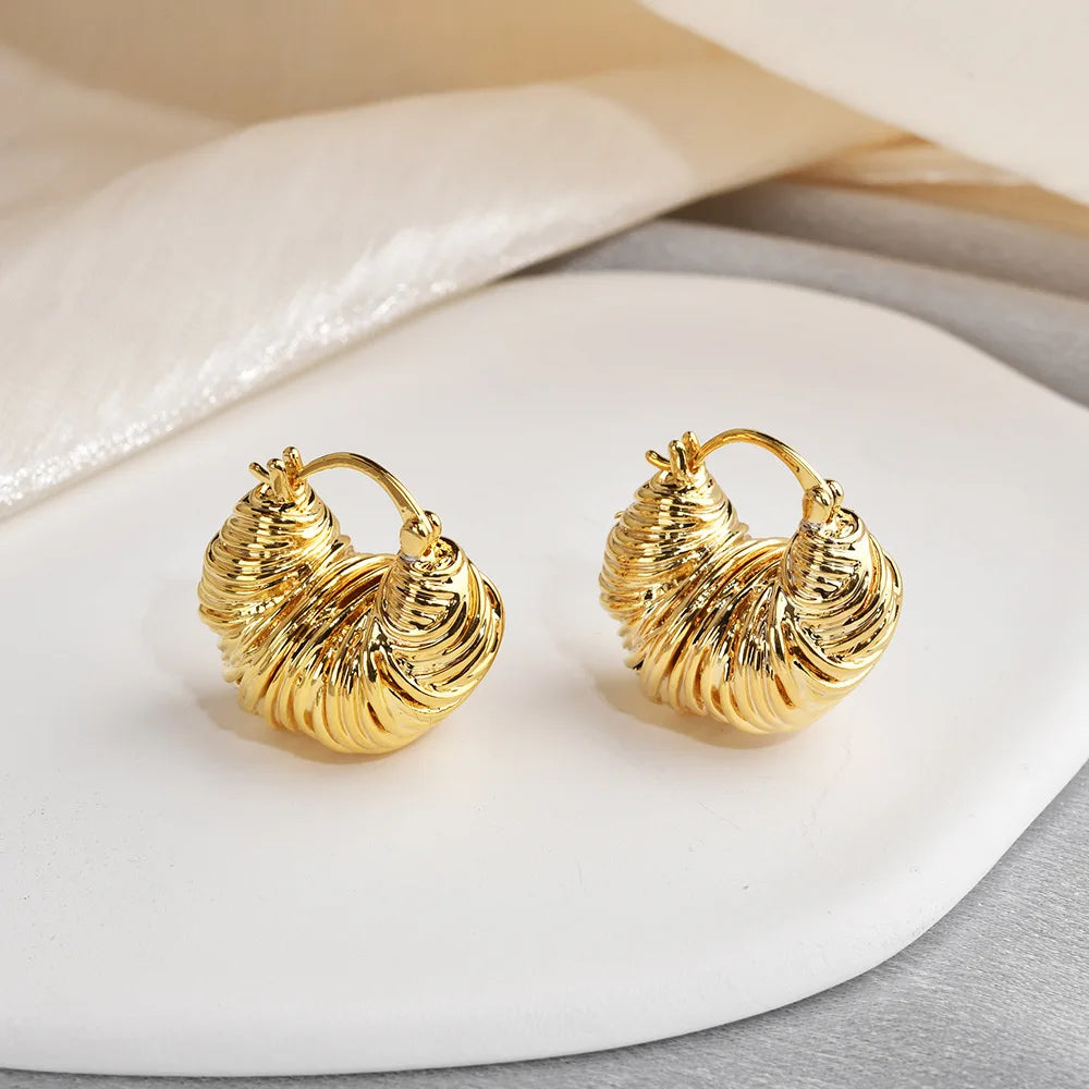 Female Fashion Earring Light Luxury Geometric Earring Wrap Line Thread Earring Design Advanced Sense Cool Simple Earrings Bulk