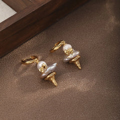 Female Alloy Pearl Purple Earring Elegant Glamorous Charms Low MOQ Factory Price in Stock Jewelry for Women Girls Daily Party