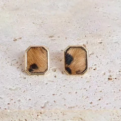 Fashion Bowknot Leopard Classic Stud Earrings for Girls Simple Minimlistic Jewelry for Women Ladies Accessories Heart Shaped