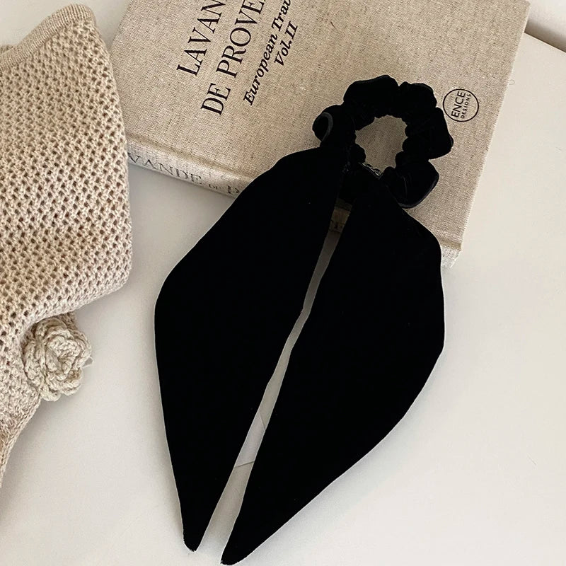 Simple Solid Color Minimalistic Scrunchies for Girls Elegant French Style Hair Ties for Women Ladies Hair Accessories Chic