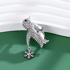 Fashion Snow Flake Birds Penguin Brooches for Girls Glitter Sparking Elegant Pins Jewelry for Women Ladies Accessories Wholesale