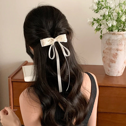 Hot Sale Stain Fabric Bowknot Ribbon Alligator Clips Elegant Fashion Wholesale in Stock Hair Claws Accessories for Women Daily