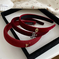 Red Retro Hairband Solid Colors Cute Little Horses Headbands Elegant Sweet Festival Hair Accessories for Women Custom Wholesale