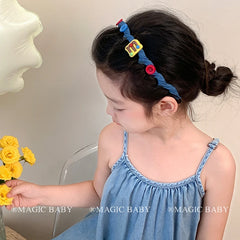 Vintage Cute Sweet Ribbon Scrunchies for Baby Girls Kawaii Fashion Letter Hair Ties for Kids Children Hair Accessories in Stock
