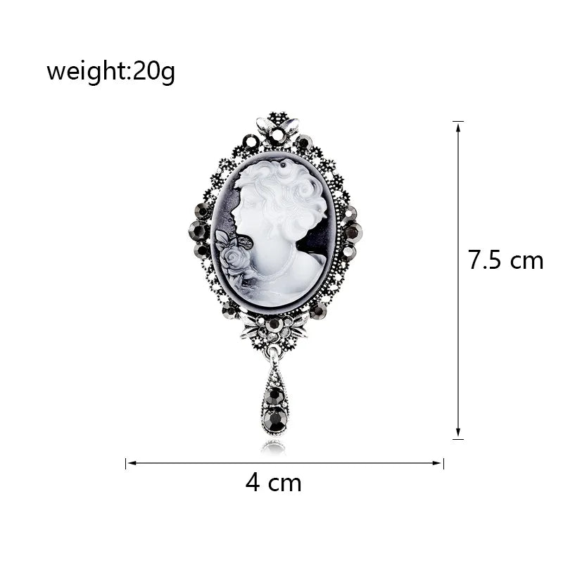 European and American Style Victoria Elegant Sparkle Brooches for Girls Vintage Retro Angel Jewelry for Women Ladies Accessories