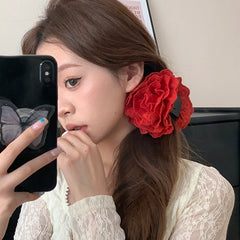 Solid Color Fashion Flower Hair Claw Clips for Girls Chic Trendy Elegant Haarspange for Women Ladies Hair Accessories Graceful