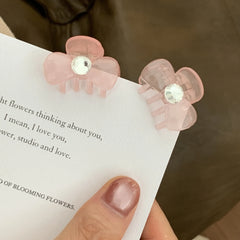 2025 Hot Sale Rhinestone Pink Small Hair Claw Clips Sweet Chic Beauty Wholesale in Stock Hairpins Accessories for Women Daily