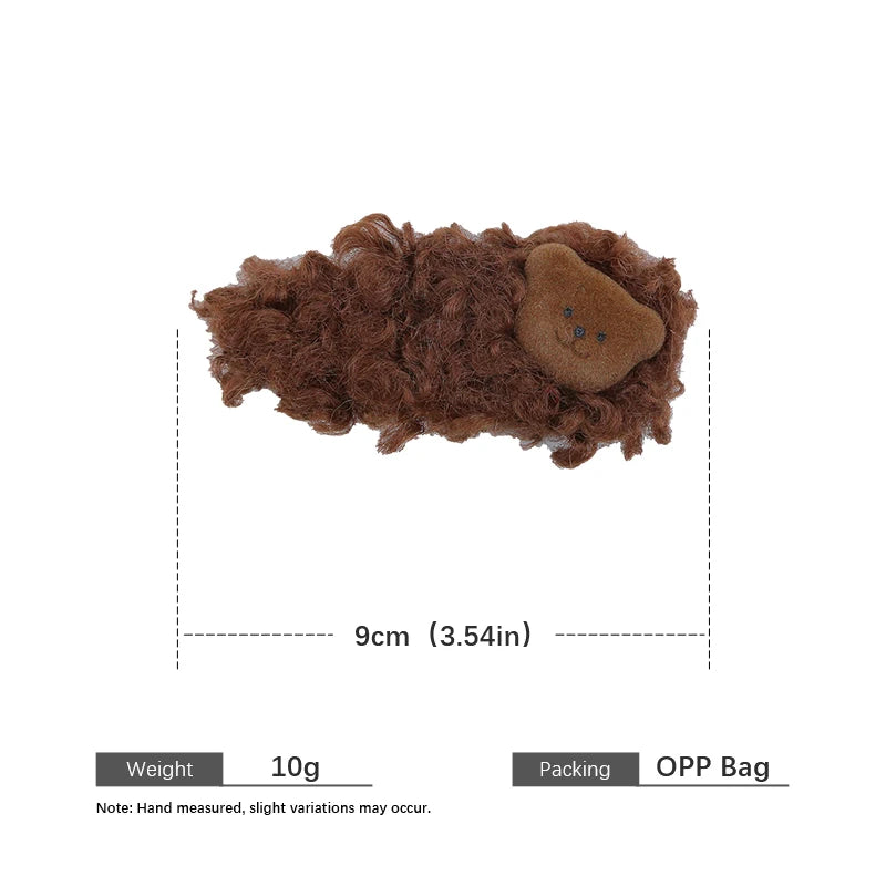 Fashion Trendy Animals Bear Hair Clips for Girls Sweet Autumn Winter Snap Clips for Women Ladies Hair Accessories Wholesale