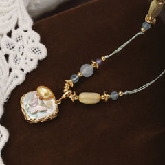 Fashion Freshwater Pearl Crystal Copper Pendent Necklaces for Girls Sweet Trendy Jewelry for Women Ladies Wholesale Bulk