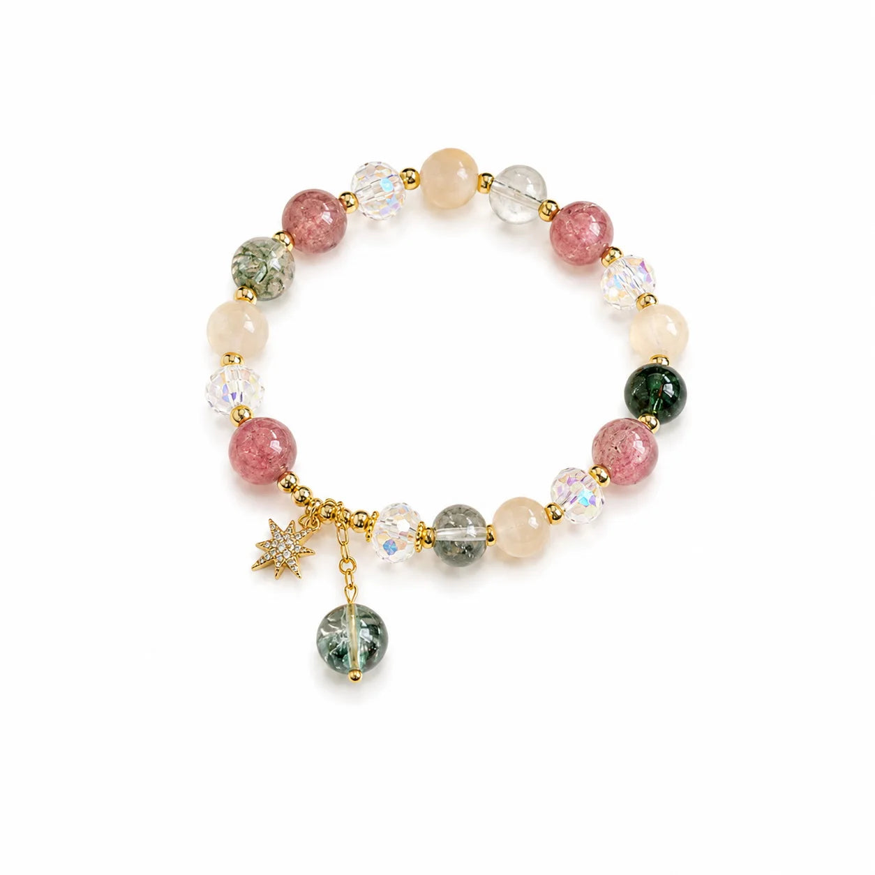 Female Sweet Fashion Beads Crystal Glaze Bracelet Factory Price Low MOQ in Stock Trendy Jewelry for Women Daily Causal Party Use