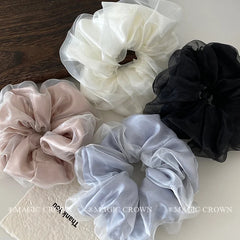Brand New Elegant Solid Color Trendy Scrunchies Classic Ponytail Hair Ties for Women and Girls Sweet Hair Accessories