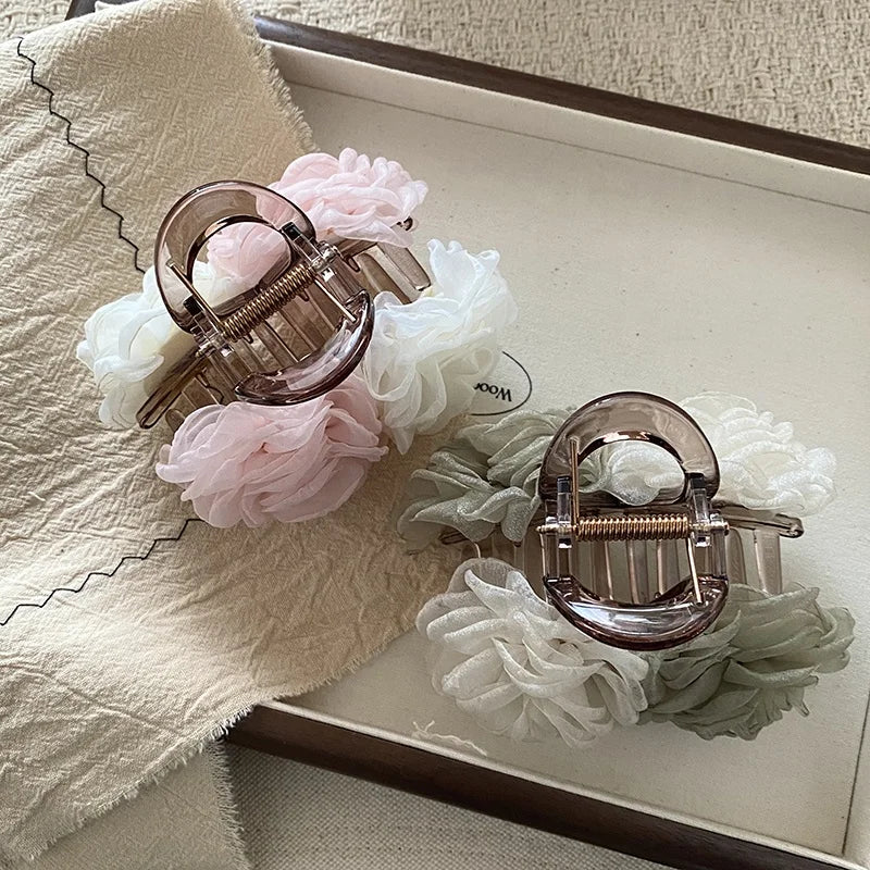 Fashion Sweet Flower Elegant Floral Hair Claw Clips for Girls Elegant Cute Hair Accessories for Women Ladies Chinese Supplier