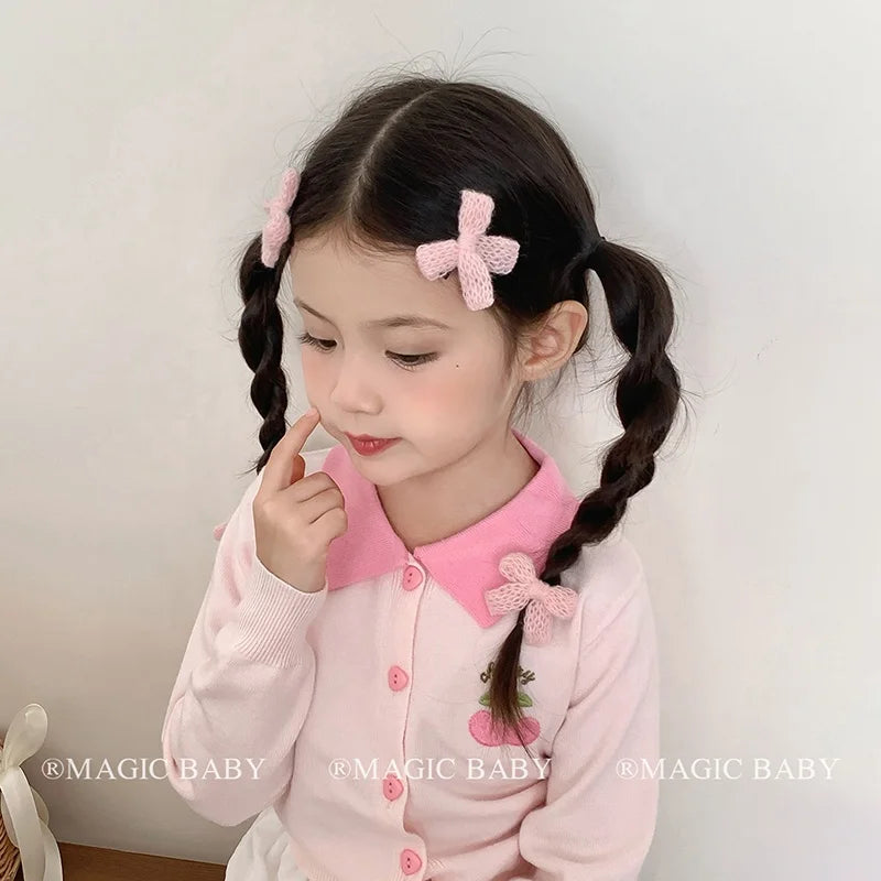 Solid Color Classic Bowknot Hair Clips for Baby Girls Cute Kawaii Fashion Alligators for Kids Children Hair Accesaories in Stock