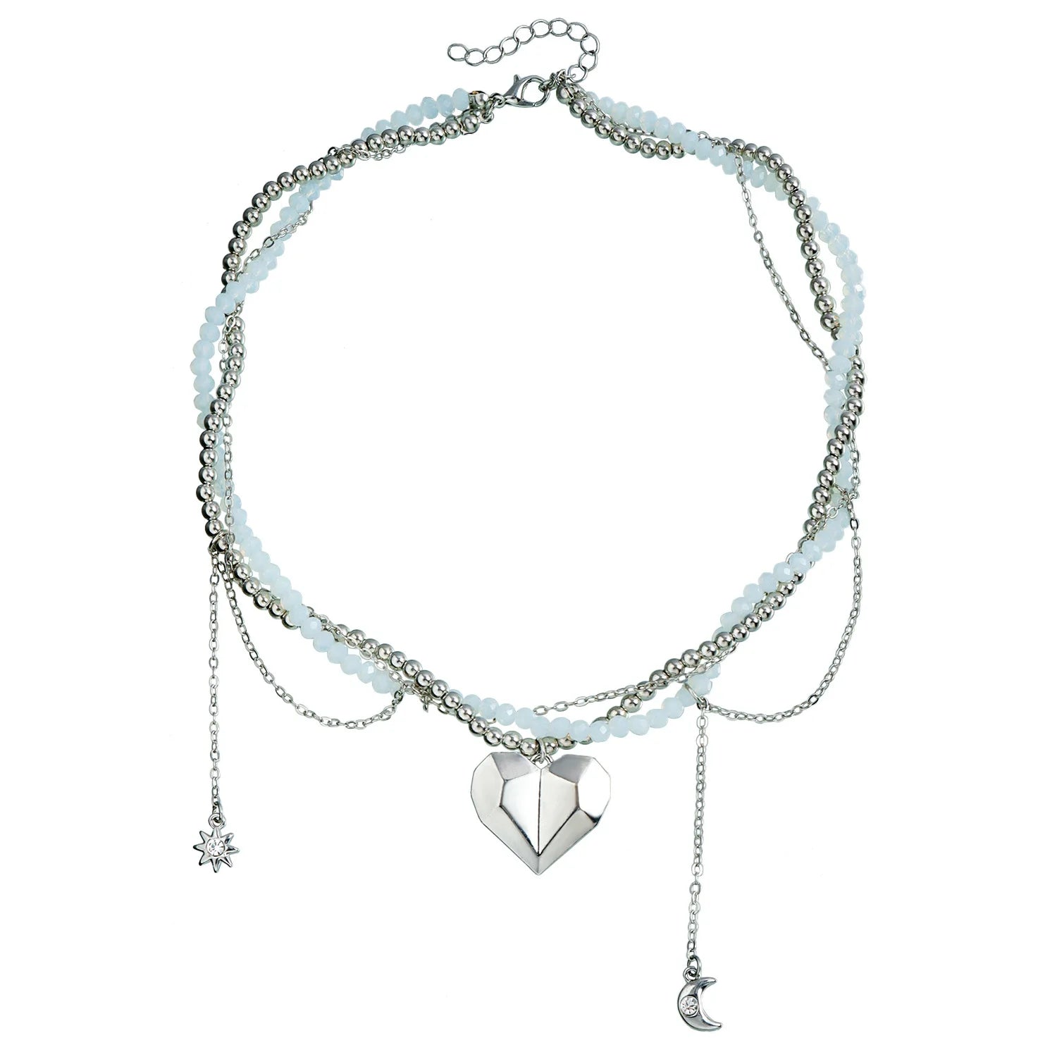 Fashion Sweet Spicy Heart Shaped Elegant Necklaces for Girls Trendy Stylish Tassel Jewelry for Women Ladies Accessories