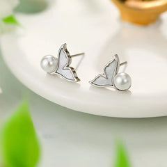 Female New Design Imitation Pearl Small Mini Stud Earring Fashion Glitter Sparking Simple Bulk Jewelry Accessories for Causal
