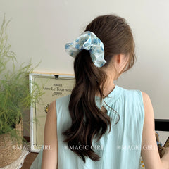 Hot Sale Flower Decorative Large Scrunchies Fashion Elegant Beauty Wholesale in Stock Hair Ties Accessories for Women Kids Daily