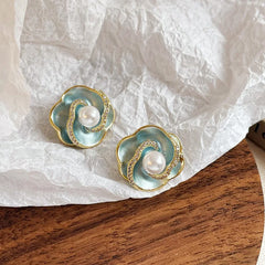 Fashion Flower Copper 18K Gold Plated S925 Silver Stud Earrings for Girls Sweet Jewelry for Women Ladies Wholesale China Factory