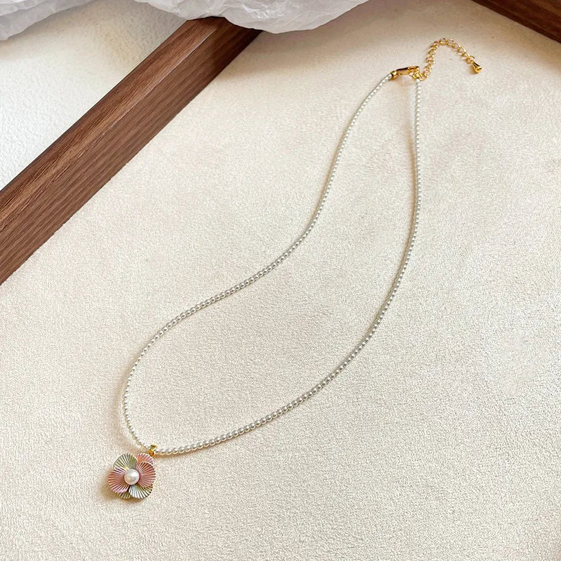 Fashion S925 Silver Flower Freshwater 18K Gold Plated Jewelry Sets for Girls Sweet Earrings Necklaces for Women Ladies Bulk