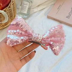 Classic Solid Color Glitter Lustrous Hair Clips for Baby Girls Sweet Cute Bowknot Alligator for Kids Children Hair Accessories