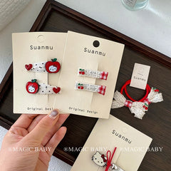 2025 Hot Sale Small Alligator Clips Fruits Animal Bowknot Decorative Hairpins Cute Sweet Fabric Accessories for Kids Fashionable