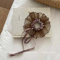 Fashion Lace Ribbon Scrunchies for Girls Elegant Graceful Chic Trendy Hair Ties for Women Ladies Hair Accessories in Stock