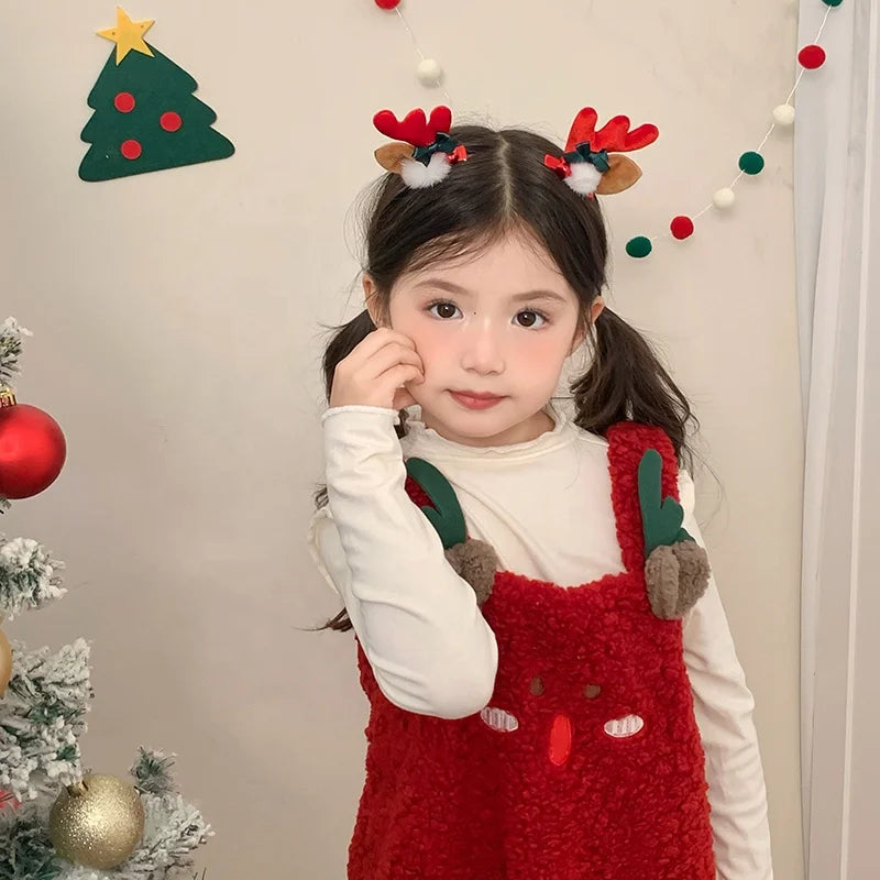 2025 Christmas Deer Classic Hair Clips for Baby Girls Cute Sweet Fashion Alligators for Kids Children Hair Accessories in Stock