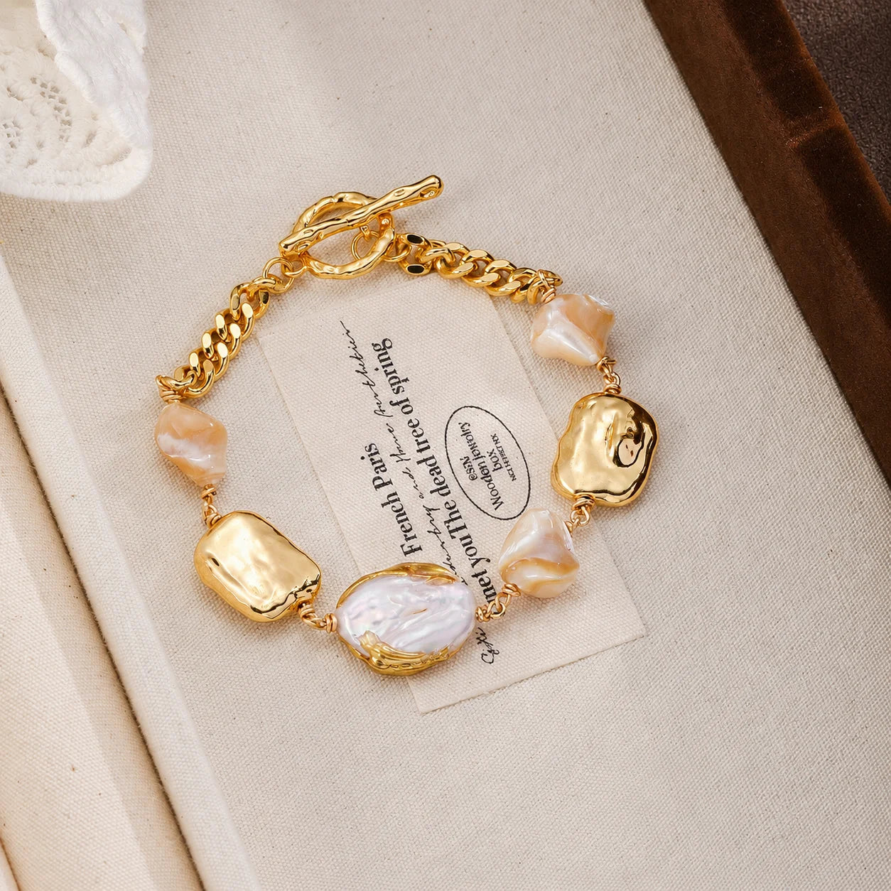 Fashion Baroque Pearl Mother of Pearl 18K Gold Plated Jewelry Sets for Girls Trendy Necklaces Bracelets for Women Ladies Bulk