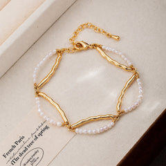 Fashion Freshwater Pearl 18K Gold Plated Elegant Classic Bracelets for Girls Jewelry for Women Ladies Wholesale China Factory