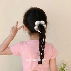 Fashion Flower Ribbon Scrunchies for Baby Girls Cute Sweet Kawaii Hair Ties for Kids Children Hair Accessories in Stock Stylish