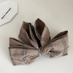 Women New Design Plaid Bow Banana Clips Fashion Stylish Elegant Customized in Stock Bulk Order Hairpins Accessories for Holiday