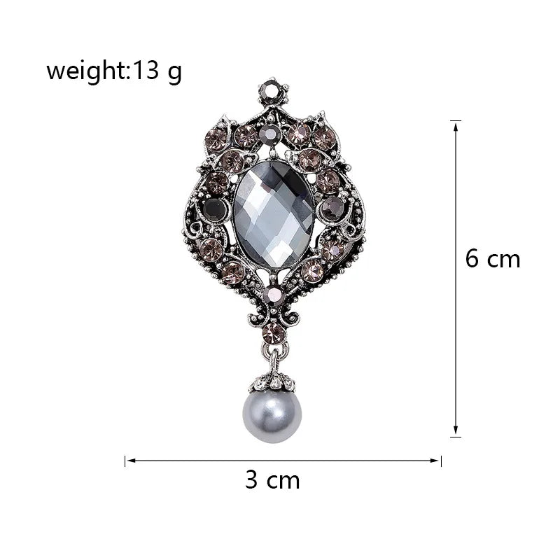 Fashion Luxury Glitter Sparing Glitter Brooches for Girls Vintage Retro Charms Dainty Pins Jewelry for Women Ladies Accessories